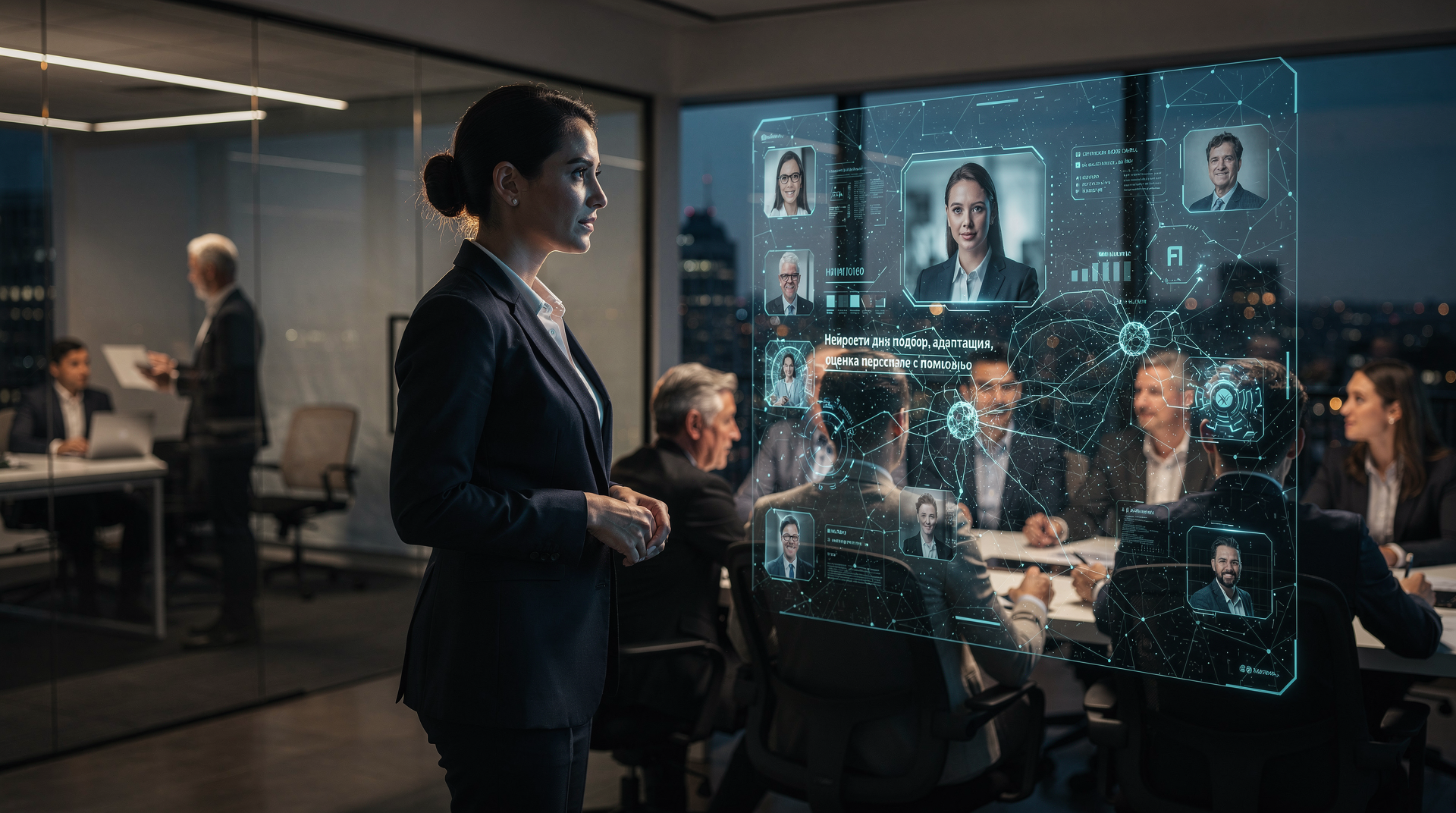 Ключевая иллюстрация: Нейросети для HR: подбор, адаптация, оценка персонала с помощью AI