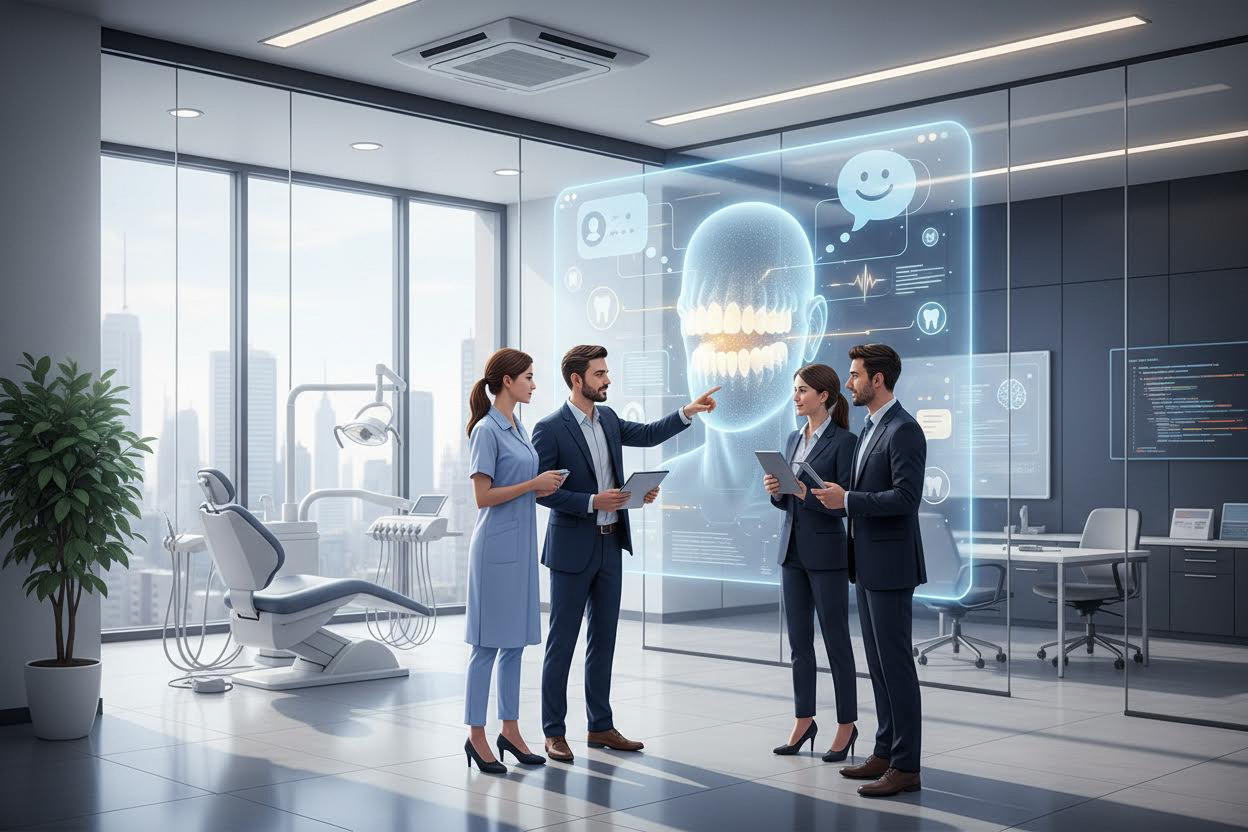 Editorial section illustration for "Персонализированный контент: говорите на языке пациента" in context of "AI для стоматологии: контент-стратегия, которая работает". Subject-focused composition, realistic business environment, crisp details, natural contrast, no text, no watermark, no logo, no empty background, 16:9.