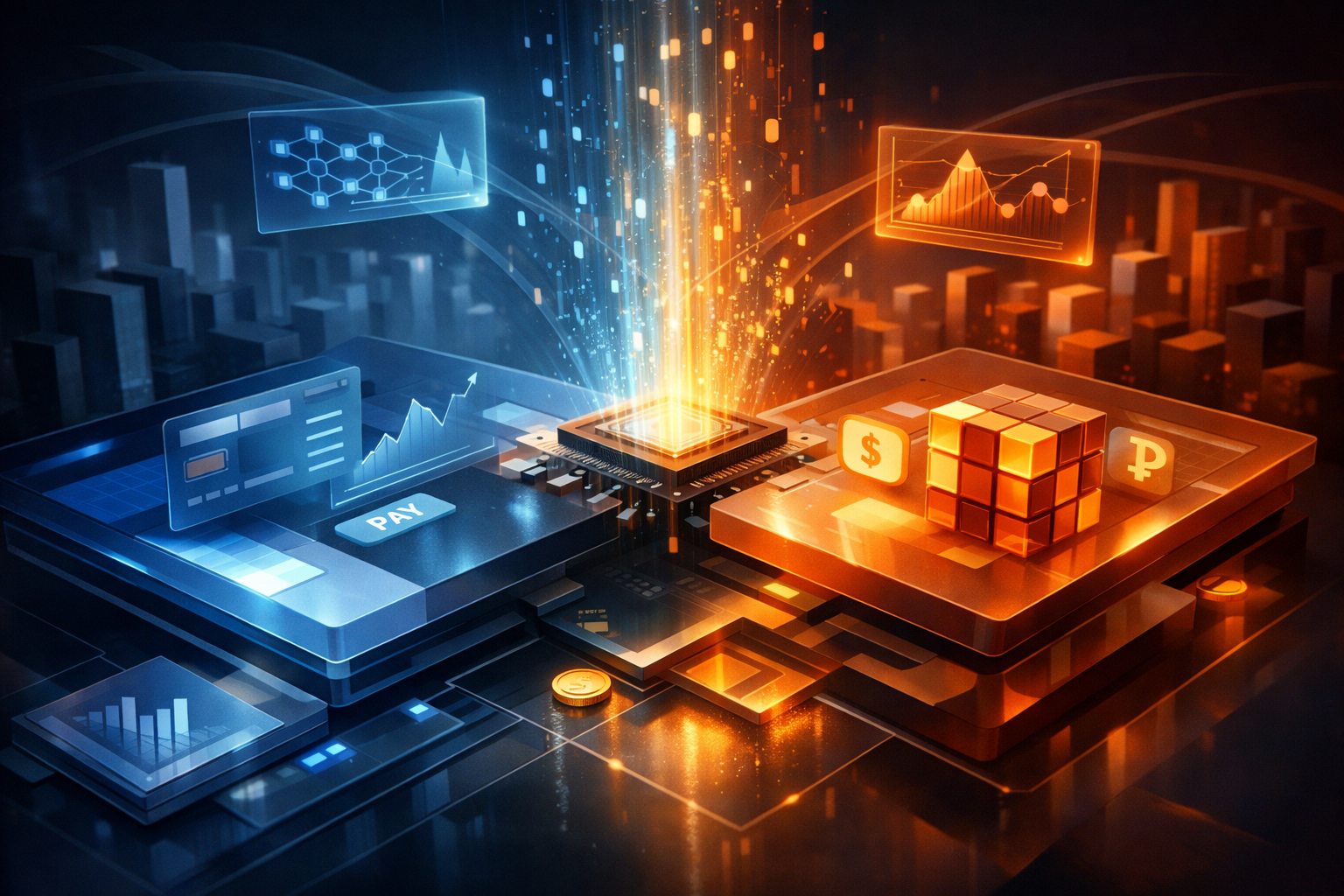 A diverse group of professionals collaborating during an office meeting, using laptops and notebooks.