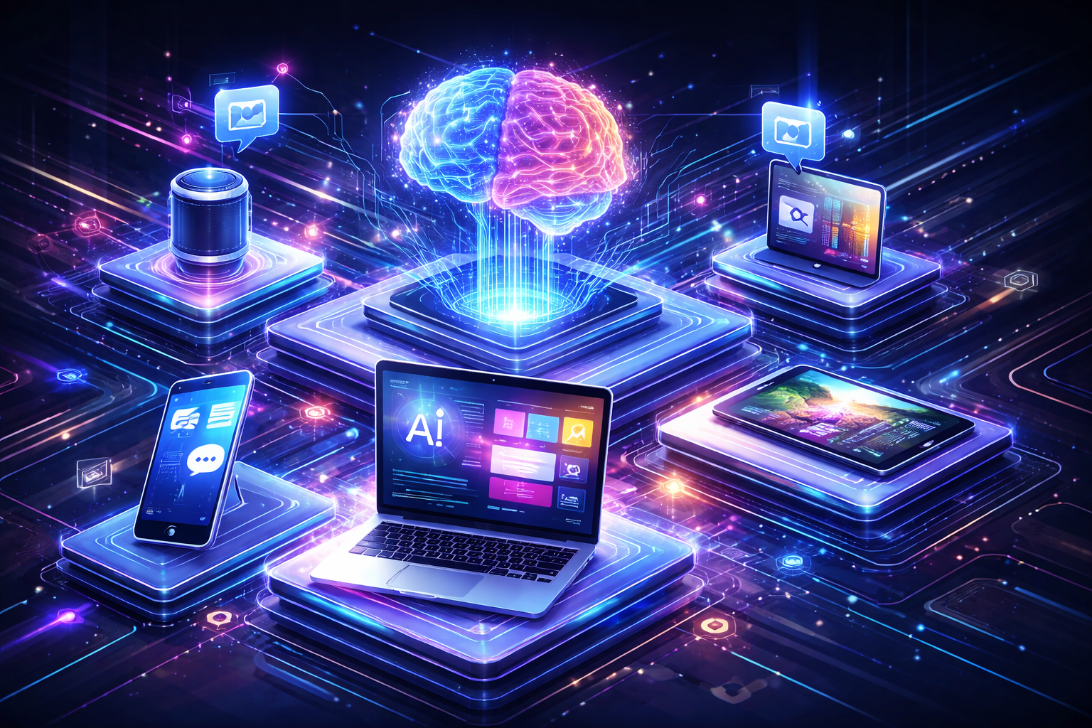 Premium editorial section illustration 1 for "Кому подходит бесплатный сценарий: фреймворк принятия решений" in context of "Нейросеть бесплатно: 20 лучших сервисов на 2026 год". Distinct visual angle, no people, no faces, layered product surfaces, abstract signals, cinematic light, crisp contrast, subject-focused, no text, no watermark, no logo, 16:9.