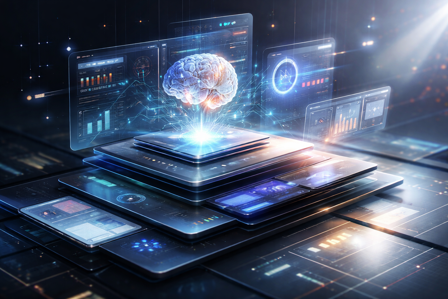 Multimedia setup featuring a laptop and a large monitor in a tech-savvy workspace.