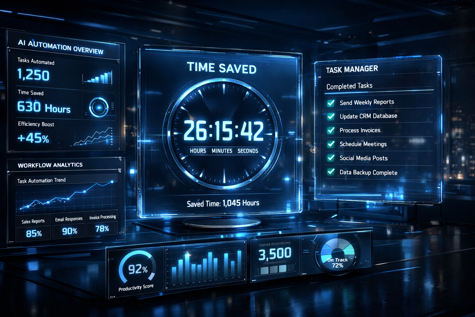 Ключевая иллюстрация: Как AI экономит 40+ часов в неделю: реальные кейсы российских компаний