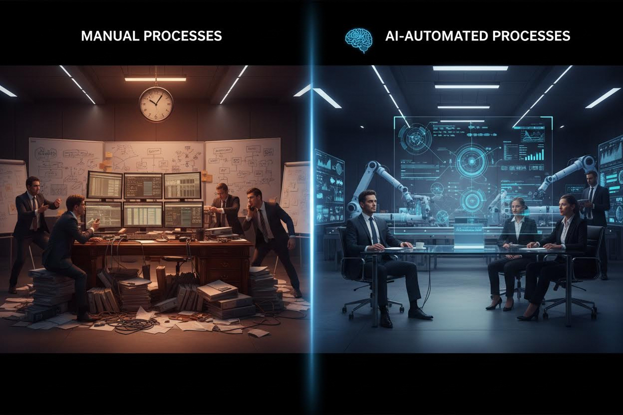 Editorial section illustration for "Кейс №1: Финтех-стартап «Кошелек Онлайн»" in context of "Как AI экономит 40+ часов в неделю: реальные кейсы российских компаний". Subject-focused composition, realistic business environment, crisp details, natural contrast, no text, no watermark, no logo, no empty background, 16:9.