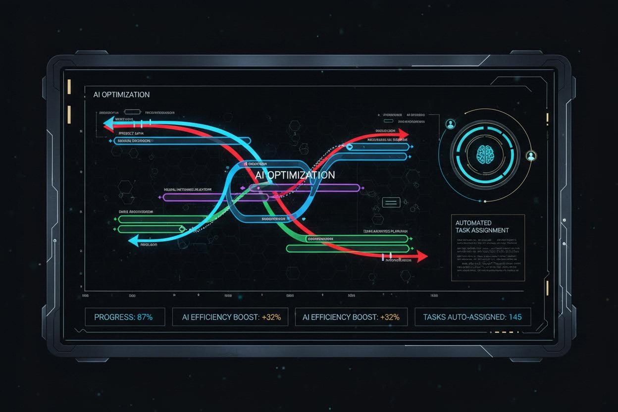 Ключевая иллюстрация: AI для управления проектами: автоматизация планирования и контроля