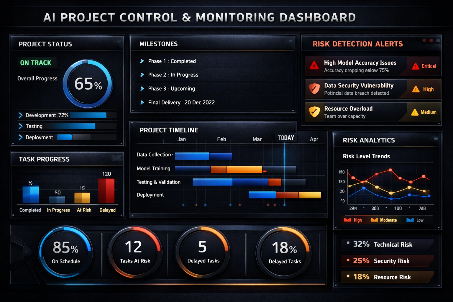 Editorial section illustration for "Как AI анализирует ресурсы и сроки" in context of "AI для управления проектами: автоматизация планирования и контроля". Subject-focused composition, realistic business environment, crisp details, natural contrast, no text, no watermark, no logo, no empty background, 16:9.