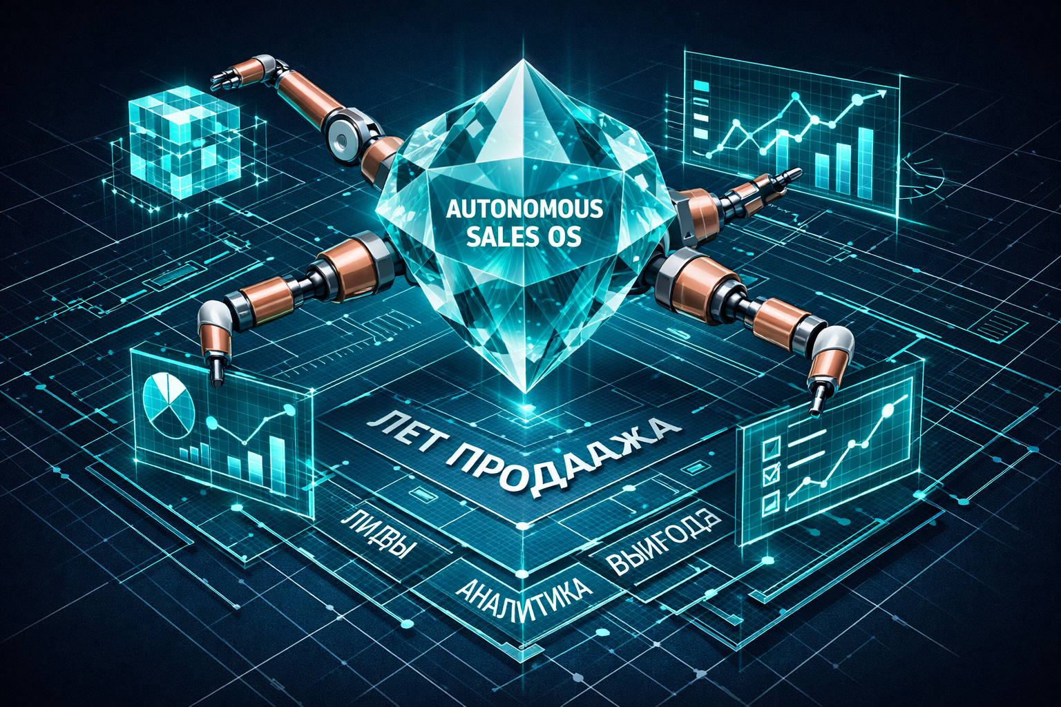 Ключевая иллюстрация: Лет продажа 2026: Эволюция CRM и AI в продажах