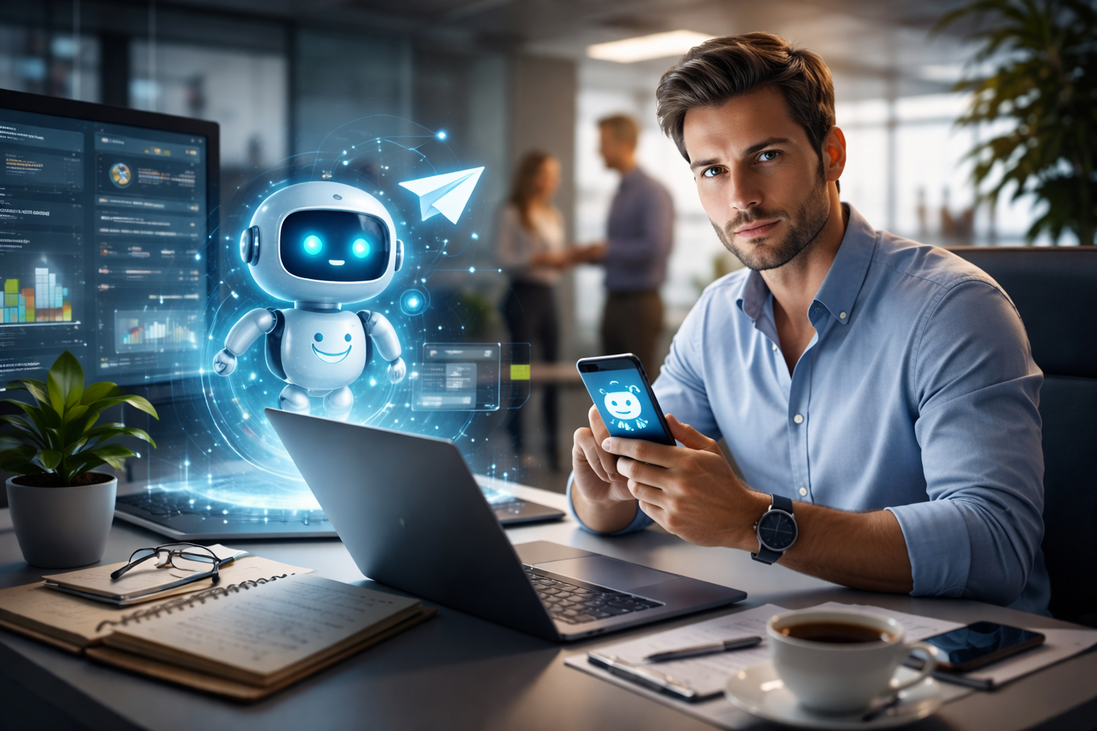 Ключевая иллюстрация: Как создать Telegram-бота с AI для бизнеса за 2 часа