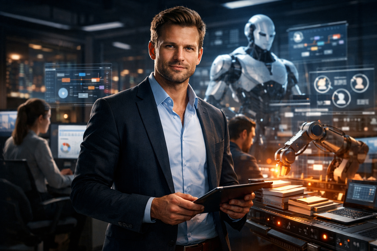 Ключевая иллюстрация: AI-автоматизация CRM: как заставить HubSpot/Bitrix работать на автопилоте