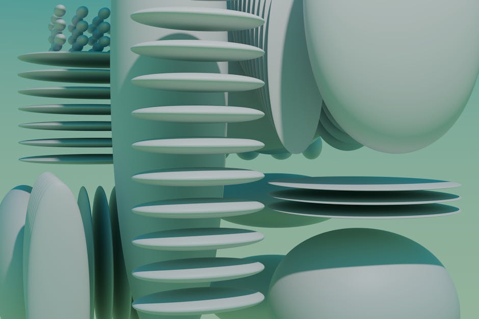 Captivating modern abstract art featuring curved 3D shapes in soft pastels, perfect for aesthetic wallpapers.