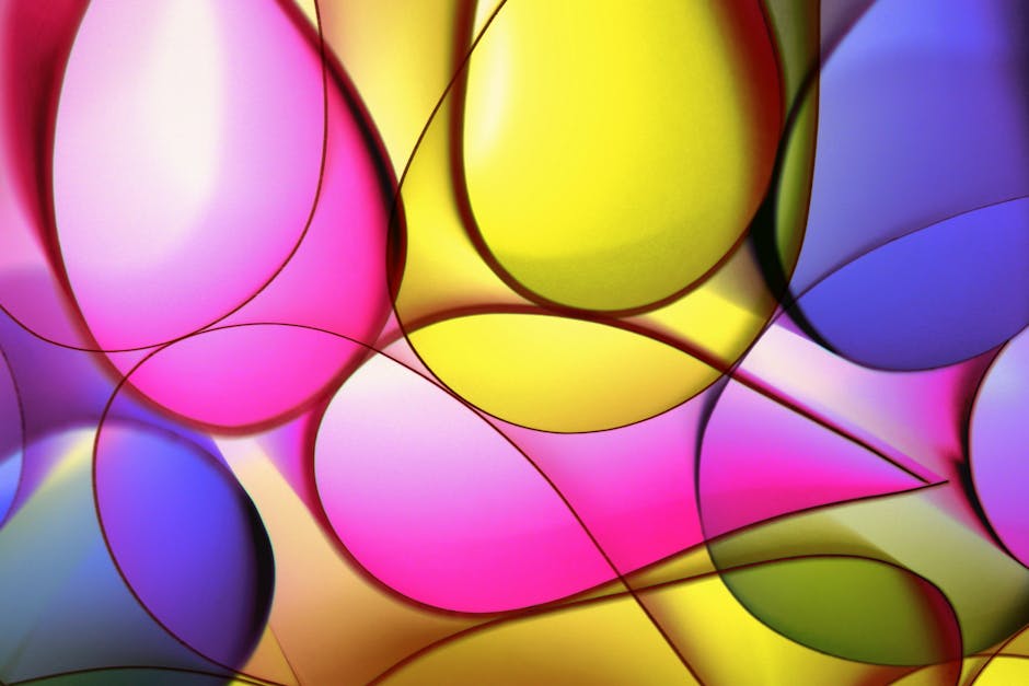 A vibrant abstract image showcasing overlapping colorful shapes in bright hues.