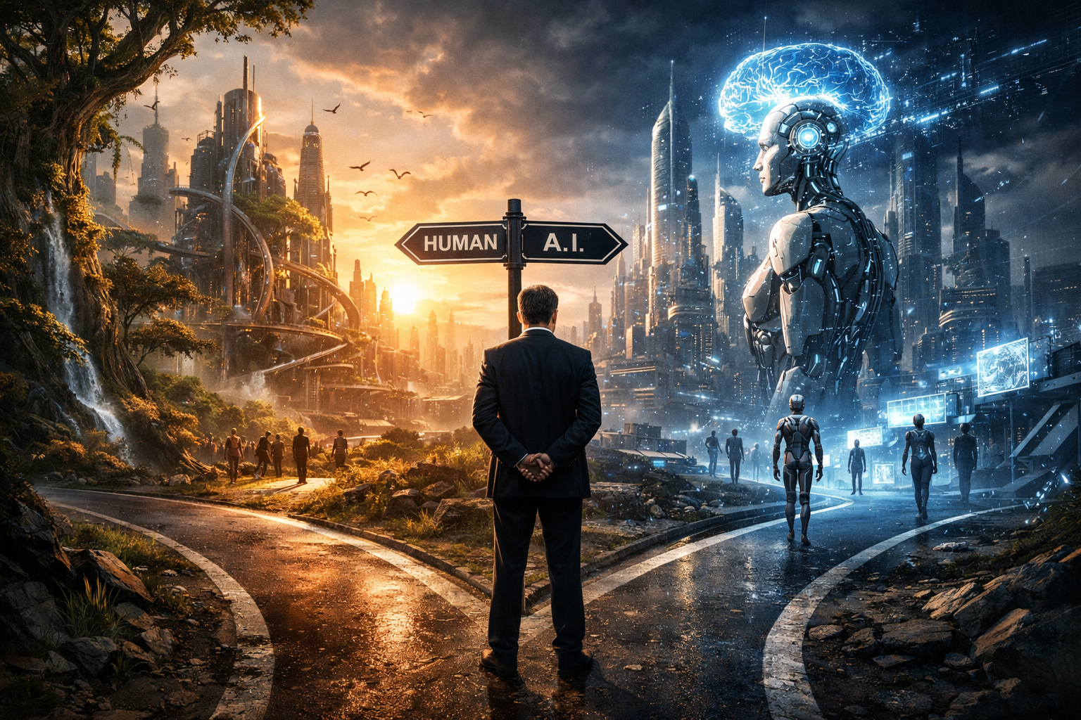 Подготовка к сингулярности: выбор между человеческим и AI-путём развития