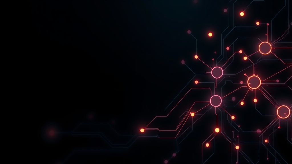 AI-комплаенс для криптовалют и DeFi, minimalist dark background, tech aesthetic, glowing elements, professional, no text, 16:9.