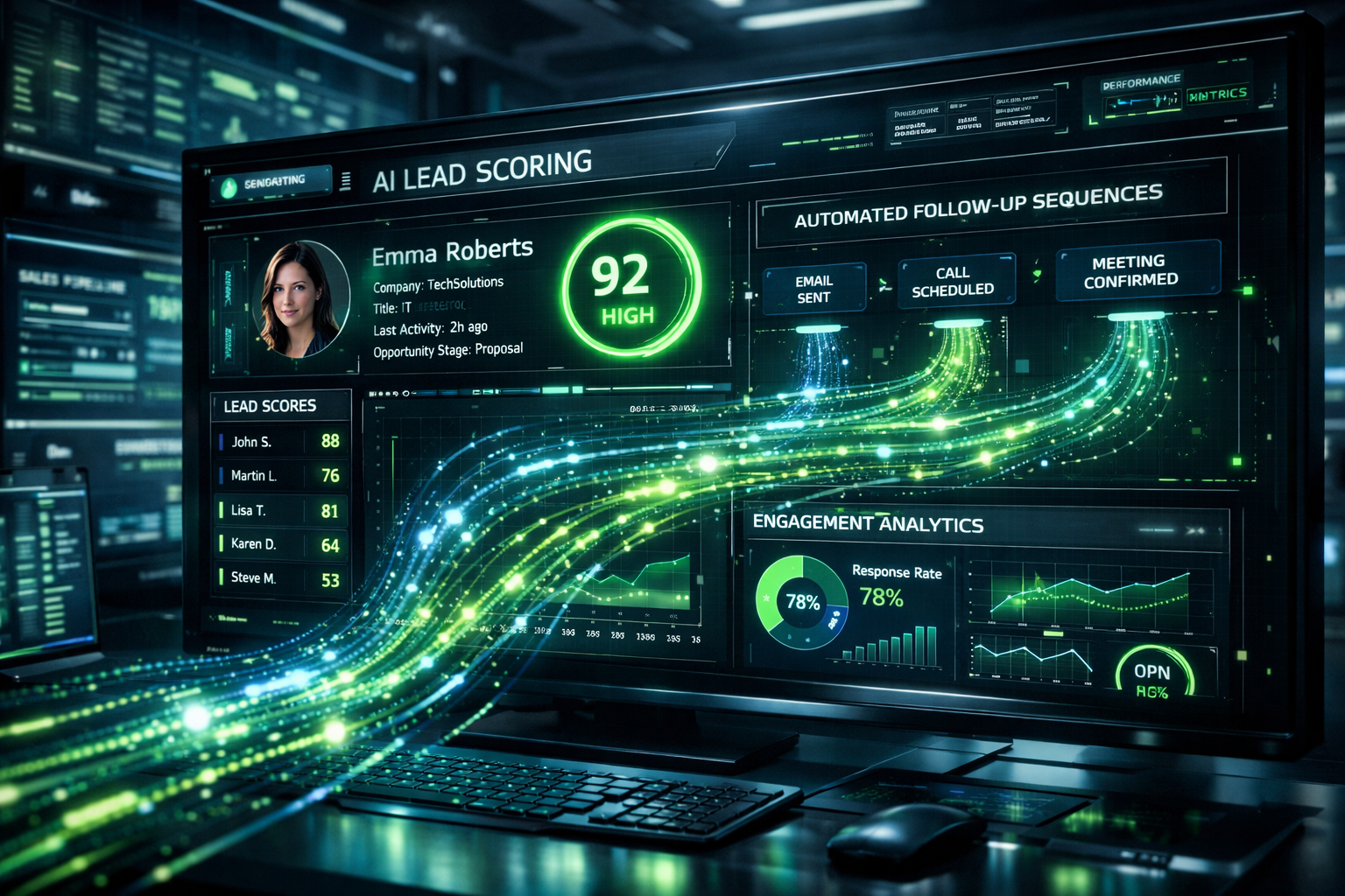 Ключевая иллюстрация: AI для отдела продаж: скрипты, скоринг, follow-up