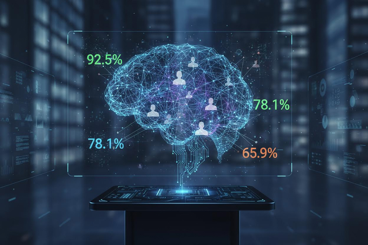 Editorial section illustration for "Почему ИИ — это не мода, а необходимость" in context of "AI для отдела продаж: скрипты, скоринг, follow-up". Subject-focused composition, realistic business environment, crisp details, natural contrast, no text, no watermark, no logo, no empty background, 16:9.