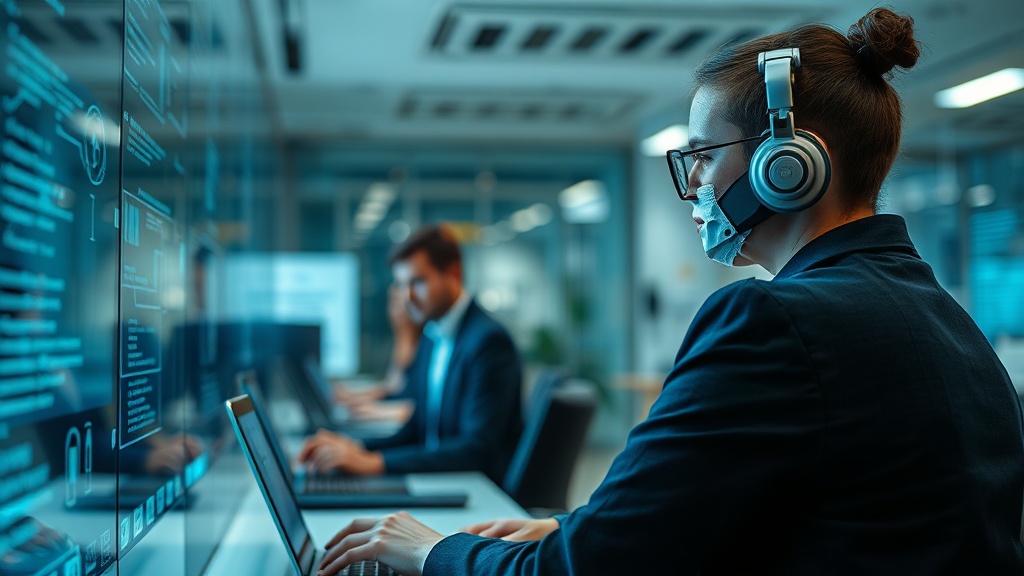 Editorial section illustration for "Адаптация: персонализированные пути и снижение текучести" in context of "AI для HR: найм, адаптация, оценка продуктивности". Subject-focused composition, realistic business environment, crisp details, natural contrast, no text, no watermark, no logo, no empty background, 16:9.