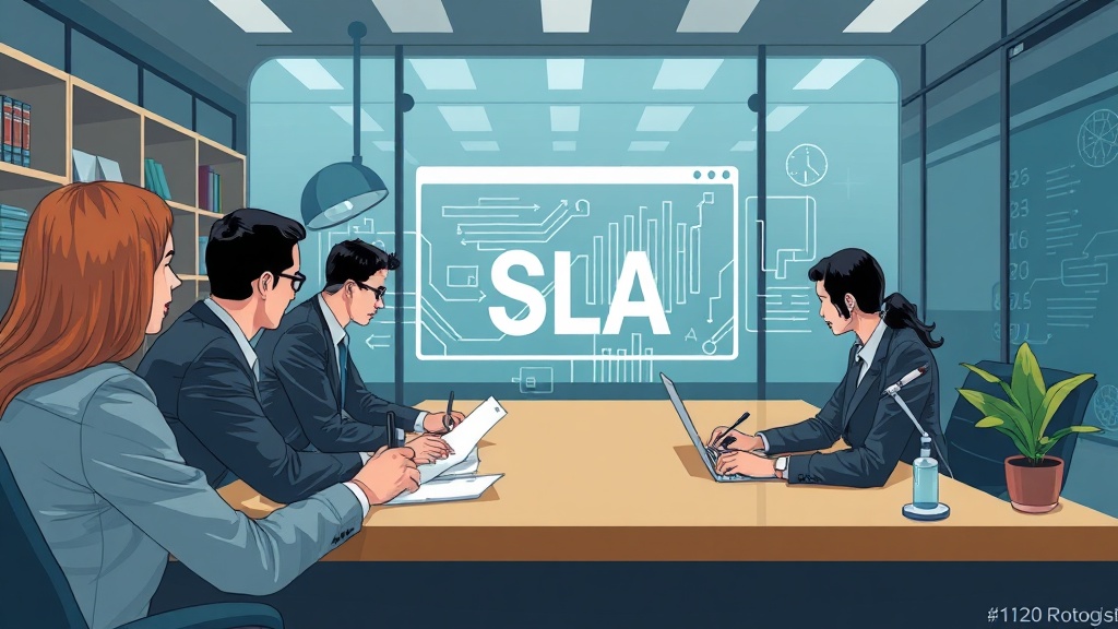 Editorial section illustration for "Трансформация SLA: от жестких контрактов к динамическим соглашениям" in context of "AI для операционного управления: KPI, SLA, инциденты". Subject-focused composition, realistic business environment, crisp details, natural contrast, no text, no watermark, no logo, no empty background, 16:9.