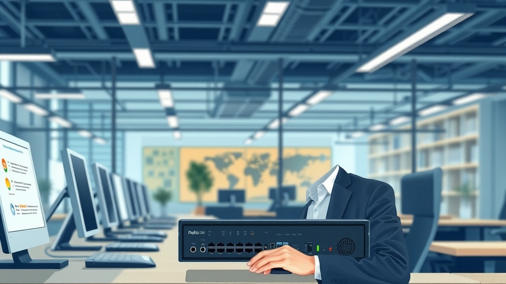 Editorial section illustration for "Паттерн 1: Мост данных (Data Router)" in context of "ТОП-10 workflow-паттернов для n8n/Make". Subject-focused composition, realistic business environment, crisp details, natural contrast, no text, no watermark, no logo, no empty background, 16:9.