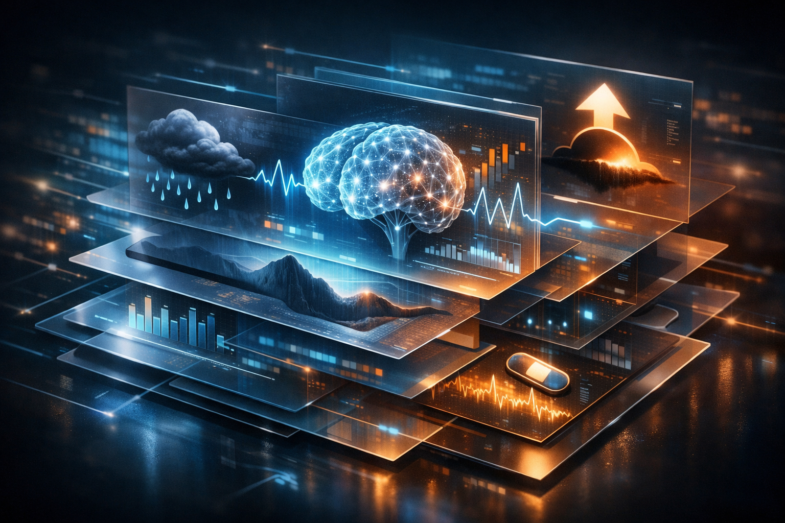 Engaged business professionals collaborating in a modern office setting.