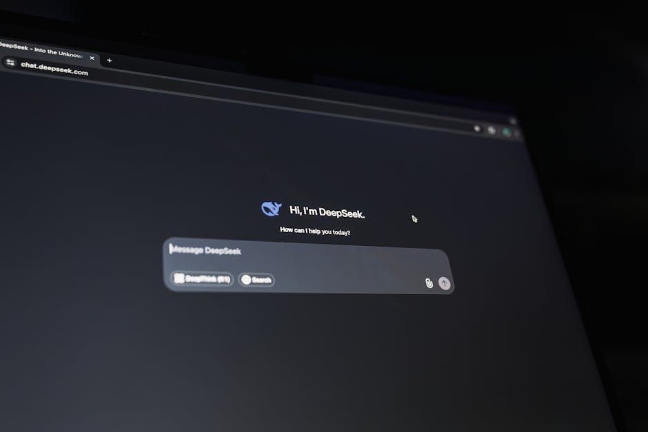 A dark-themed chat interface displaying an AI assistant conversation starter on a screen.