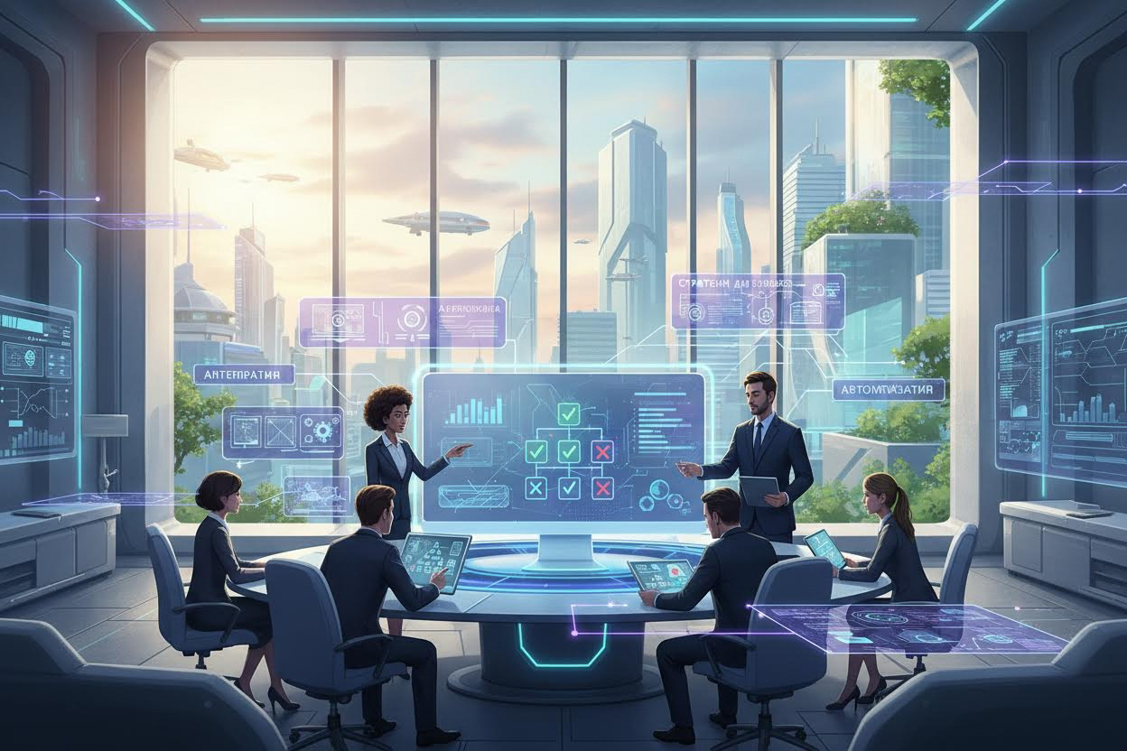 Editorial section illustration for "Критерии выбора и сигналы риска" in context of "Figma в 2026: Автоматизация, Альтернативы и Стратегия для Бизнеса". Subject-focused composition, realistic business environment, crisp details, natural contrast, no text, no watermark, no logo, no empty background, 16:9.