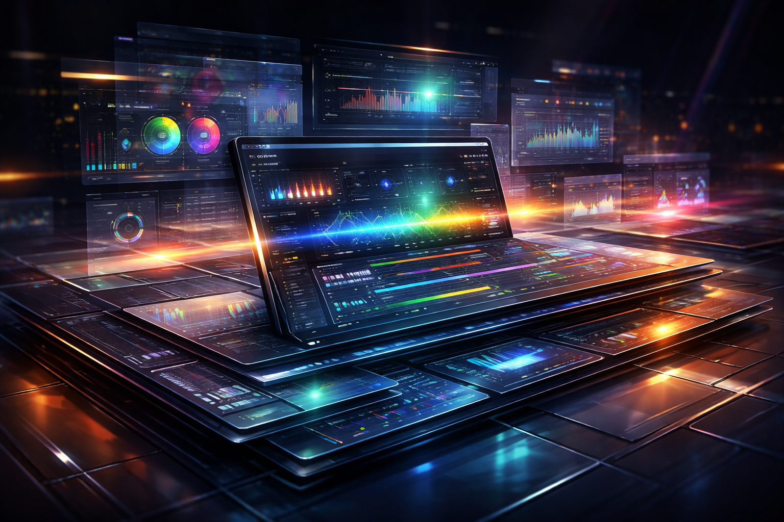 Close-up of a video editing timeline on a computer screen, showcasing modern technology.