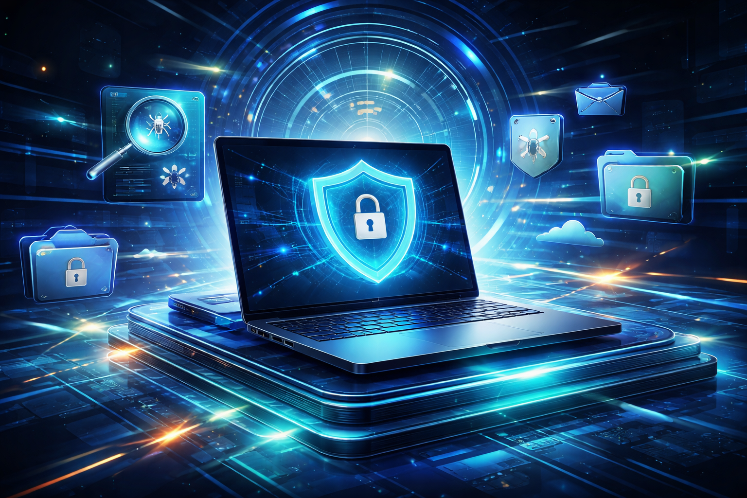 Premium editorial section illustration 1 for "Что именно пользователь ожидает по запросу anti-spyware" in context of "Anti Spyware 2026: практический разбор, альтернативы и рабочий сценарий для бизнеса". Distinct visual angle, no people, no faces, layered product surfaces, abstract signals, cinematic light, crisp contrast, subject-focused, no text, no watermark, no logo, 16:9.